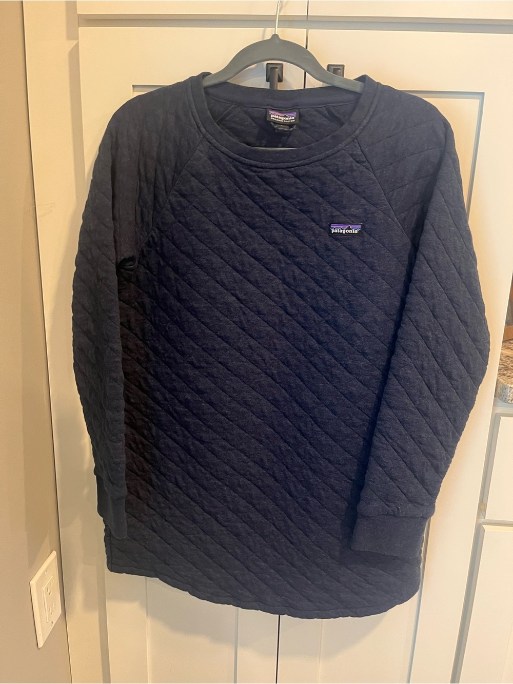 Patagonia Women’s Organic Quilted Crewneck Sweatshirt - Navy